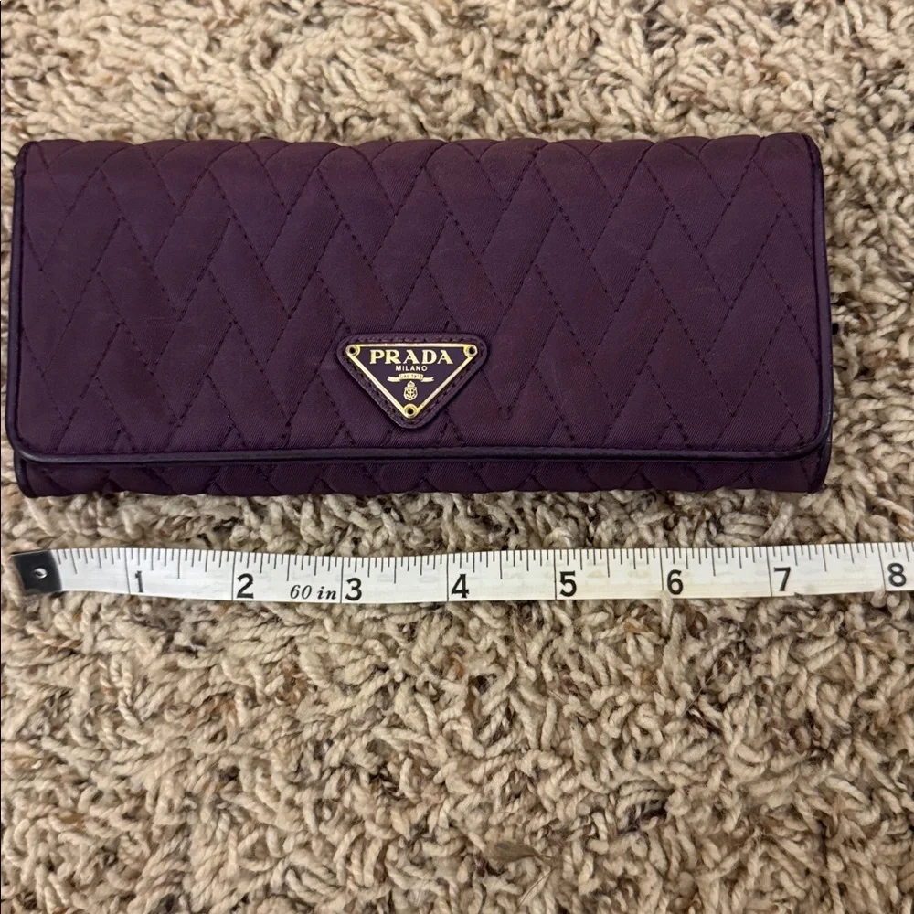 Prada Purple Quilted Slim Wallet - Picture 2 of 6
